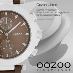 Oozoo Unisex Armbanduhr Vintage Series Analog Metall braun UOC3862A