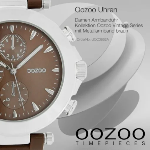Oozoo Unisex Armbanduhr Vintage Series Analog Metall braun UOC3862A
