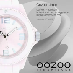 Oozoo Unisex Armbanduhr Vintage Series Analog Silikon rosa UOC4175A