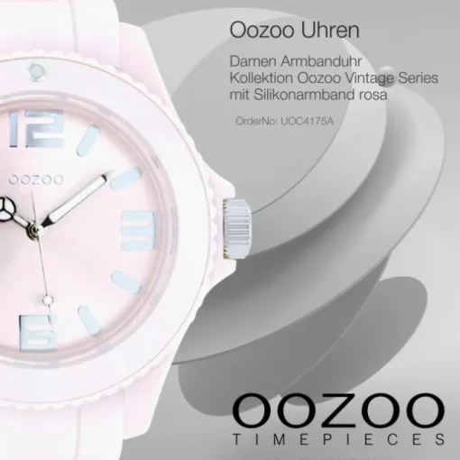 Oozoo Unisex Armbanduhr Vintage Series Analog Silikon rosa UOC4175A