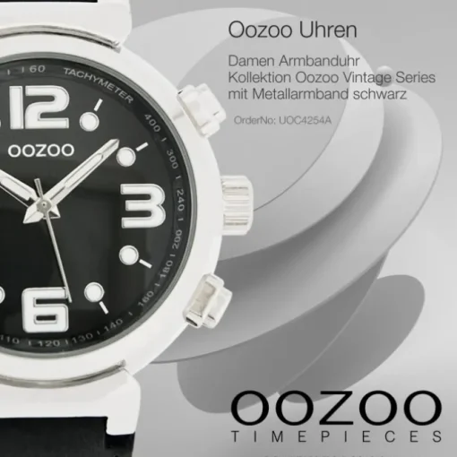 Oozoo Unisex Armbanduhr Vintage Series Analog Metall schwarz UOC4254A