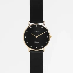 Oozoo Unisex Armbanduhr Vintage Series C20248 Analog Leder schwarz UOC20248