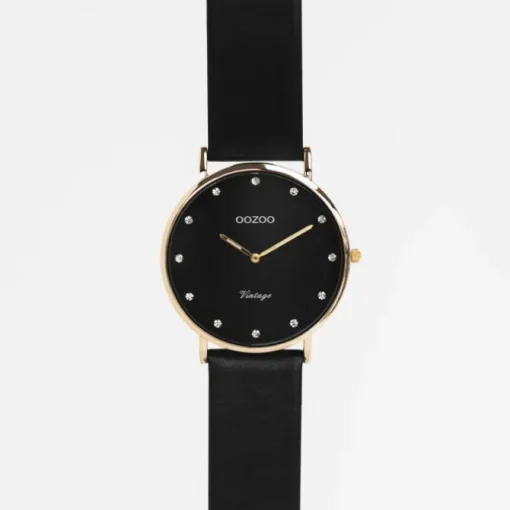 Oozoo Unisex Armbanduhr Vintage Series C20248 Analog Leder schwarz UOC20248