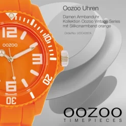 Oozoo Unisex Armbanduhr Vintage Series Analog Silikon orange UOC4287A