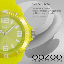 Oozoo Unisex Armbanduhr Vintage Series Analog Silikon gelb UOC4288A