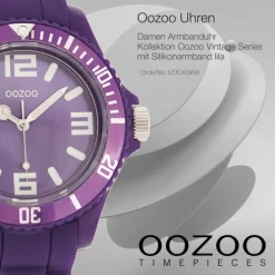Oozoo Unisex Armbanduhr Vintage Series Analog Silikon lila UOC4290A