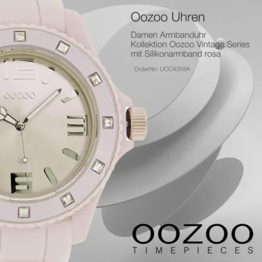 Oozoo Unisex Armbanduhr Vintage Series Analog Silikon rosa UOC4358A