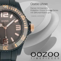 Oozoo Unisex Armbanduhr Vintage Series Analog Silikon grau UOC4370A