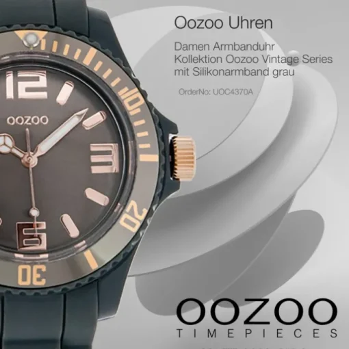 Oozoo Unisex Armbanduhr Vintage Series Analog Silikon grau UOC4370A