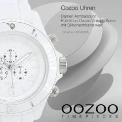 Oozoo Unisex Armbanduhr Vintage Series Analog Silikon weiß UOC4832A