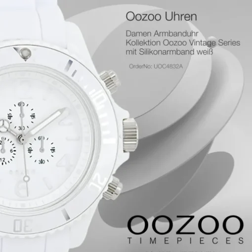 Oozoo Unisex Armbanduhr Vintage Series Analog Silikon weiß UOC4832A
