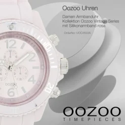 Oozoo Unisex Armbanduhr Vintage Series Analog Silikon rosa UOC4833A