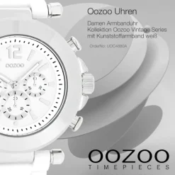 Oozoo Unisex Armbanduhr Vintage Series Analog Kunststoff weiß UOC4880A