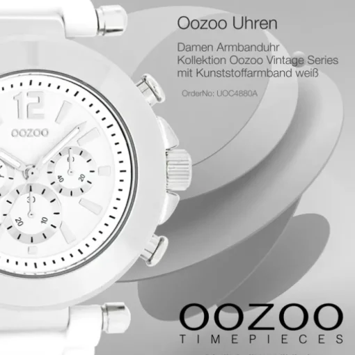 Oozoo Unisex Armbanduhr Vintage Series Analog Kunststoff weiß UOC4880A