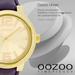 Oozoo Unisex Armbanduhr Vintage Series Analog Leder lila UOC5689A
