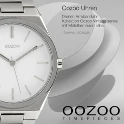 Oozoo Unisex Armbanduhr Vintage Series Analog Metall silber UOC10335