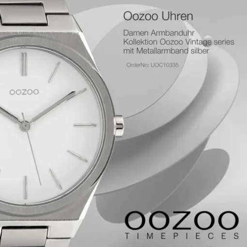 Oozoo Unisex Armbanduhr Vintage Series Analog Metall silber UOC10335