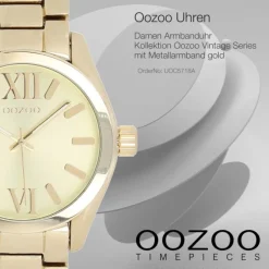 Oozoo Unisex Armbanduhr Vintage Series Analog Metall gold UOC5718A