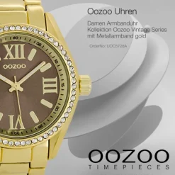 Oozoo Unisex Armbanduhr Vintage Series Analog Metall gold UOC5728A