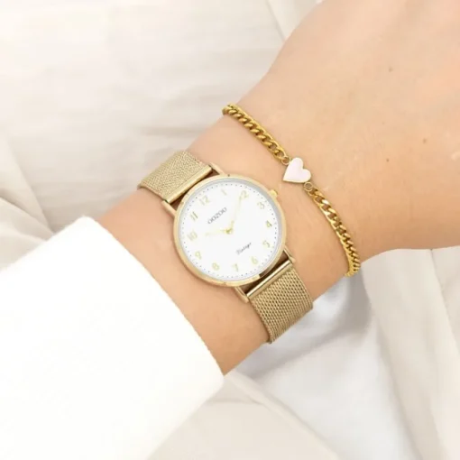 Oozoo Unisex Armbanduhr Vintage Series Analog Metall gold UOC20347