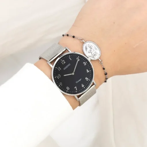 Oozoo Unisex Armbanduhr Vintage Series Analog Metall silber UOC20341
