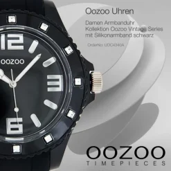 Oozoo Unisex Armbanduhr Vintage Series Analog Silikon schwarz UOC4340A