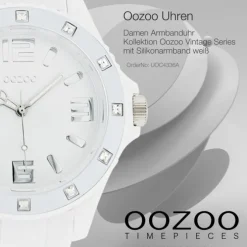 Oozoo Unisex Armbanduhr Vintage Series Analog Silikon weiß UOC4336A