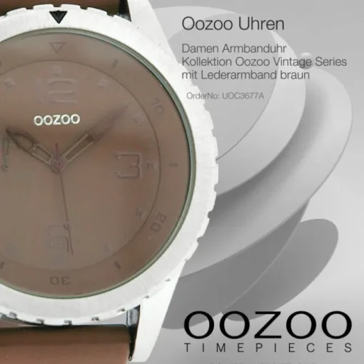 Oozoo Unisex Armbanduhr Vintage Series Analog Leder braun UOC3677A