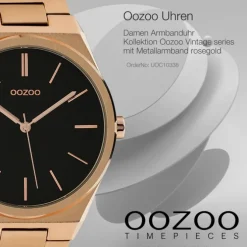 Oozoo Unisex Armbanduhr Vintage Series Analog Metall rosegold UOC10338