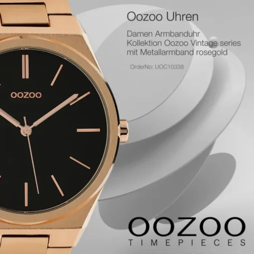 Oozoo Unisex Armbanduhr Vintage Series Analog Metall rosegold UOC10338