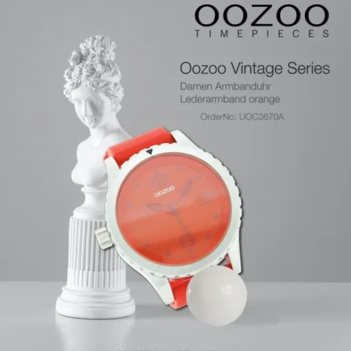 Oozoo Unisex Armbanduhr Vintage Series Analog Kautschuk orange UOC3670A