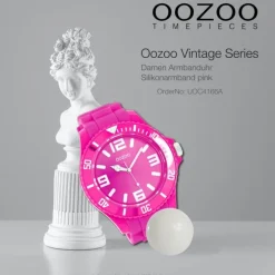 Oozoo Unisex Armbanduhr Vintage Series Analog Silikon pink UOC4166A