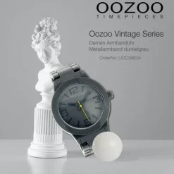 Oozoo Unisex Armbanduhr Vintage Series Analog Kunststoff dunkelgrau UOC3683A