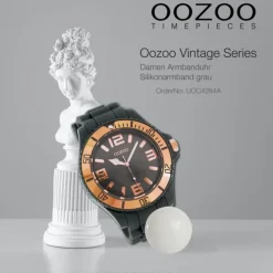 Oozoo Unisex Armbanduhr Vintage Series Analog Silikon grau UOC4284A