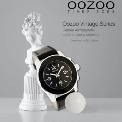 Oozoo Unisex Armbanduhr Vintage Series Analog Leder schwarz UOC4569A