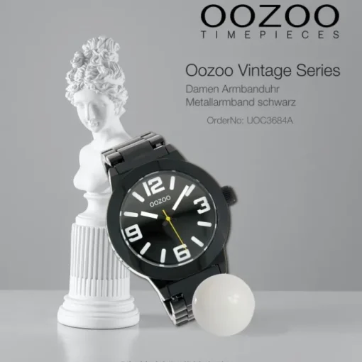 Oozoo Unisex Armbanduhr Vintage Series Analog Metall schwarz UOC3684A