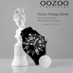 Oozoo Unisex Armbanduhr Vintage Series Analog Silikon schwarz UOC4174A