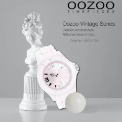 Oozoo Unisex Armbanduhr Vintage Series Analog Silikon rosa UOC4175A