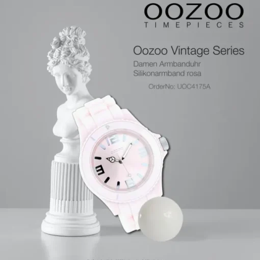Oozoo Unisex Armbanduhr Vintage Series Analog Silikon rosa UOC4175A