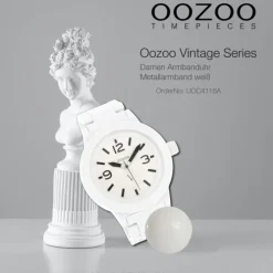 Oozoo Unisex Armbanduhr Vintage Series Analog Metall weiß UOC4116A