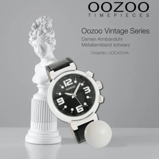 Oozoo Unisex Armbanduhr Vintage Series Analog Metall schwarz UOC4254A