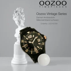Oozoo Unisex Armbanduhr Vintage Series Analog Silikon schwarz UOC4278A