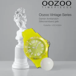 Oozoo Unisex Armbanduhr Vintage Series Analog Silikon gelb UOC4288A