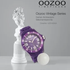 Oozoo Unisex Armbanduhr Vintage Series Analog Silikon lila UOC4290A