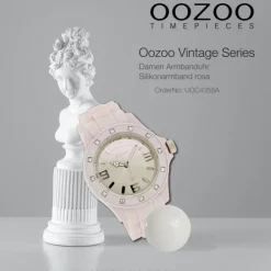 Oozoo Unisex Armbanduhr Vintage Series Analog Silikon rosa UOC4358A