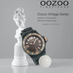 Oozoo Unisex Armbanduhr Vintage Series Analog Silikon grau UOC4370A