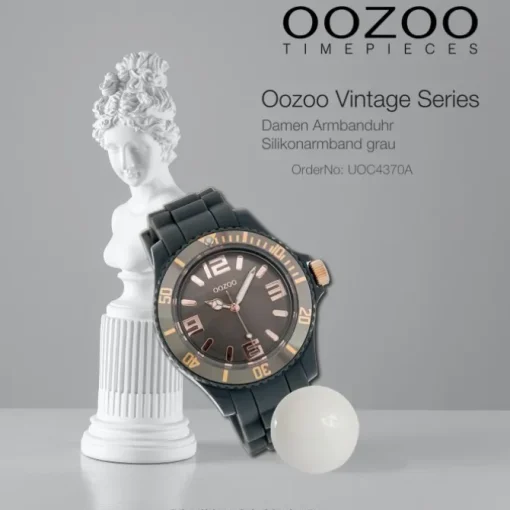 Oozoo Unisex Armbanduhr Vintage Series Analog Silikon grau UOC4370A