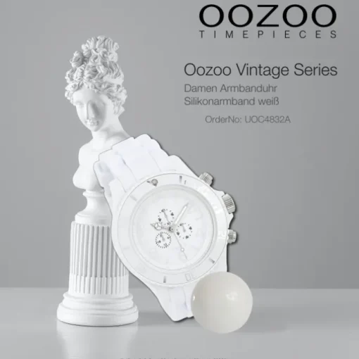 Oozoo Unisex Armbanduhr Vintage Series Analog Silikon weiß UOC4832A
