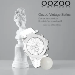 Oozoo Unisex Armbanduhr Vintage Series Analog Kunststoff weiß UOC4880A