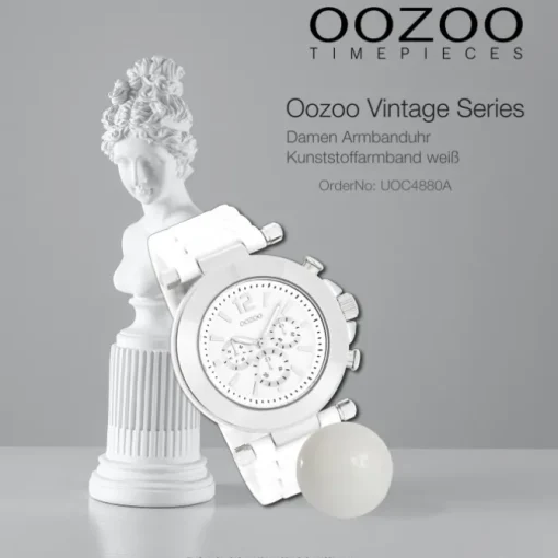 Oozoo Unisex Armbanduhr Vintage Series Analog Kunststoff weiß UOC4880A